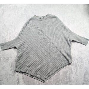 Simply Vera Vera Wang Sweater Womens Size L/XL Gray 3D Knit Cozy Stretch Comfort